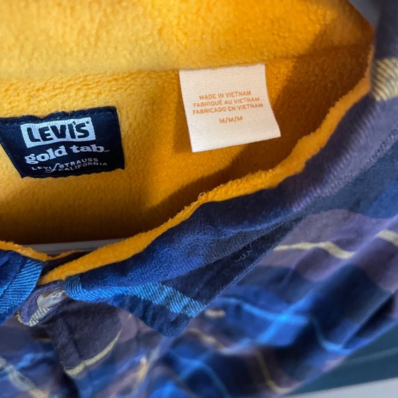 Levi's Gold Tab Blue and Yellown Plaid Shirt Jacket - Picture 4 of 4